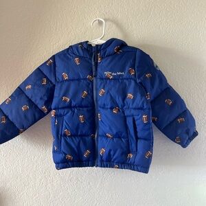 Mille the Label Blue Football Print Kids Puffer Jacket